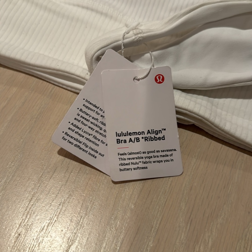 Lululemon Align Bra A/B Ribbed White NWT Size 4 - Picture 4 of 5